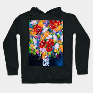 The Polka Dot Vase - Modern Floral Hoodie